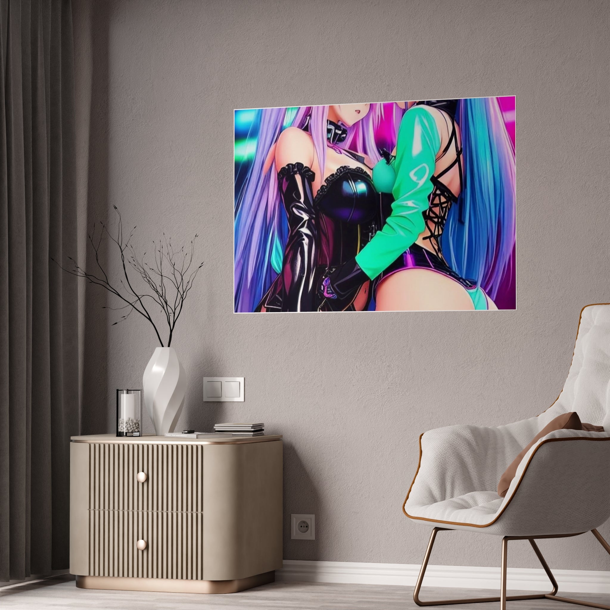 sexy waifus in love Gloss Posters - Cheeky-Prints