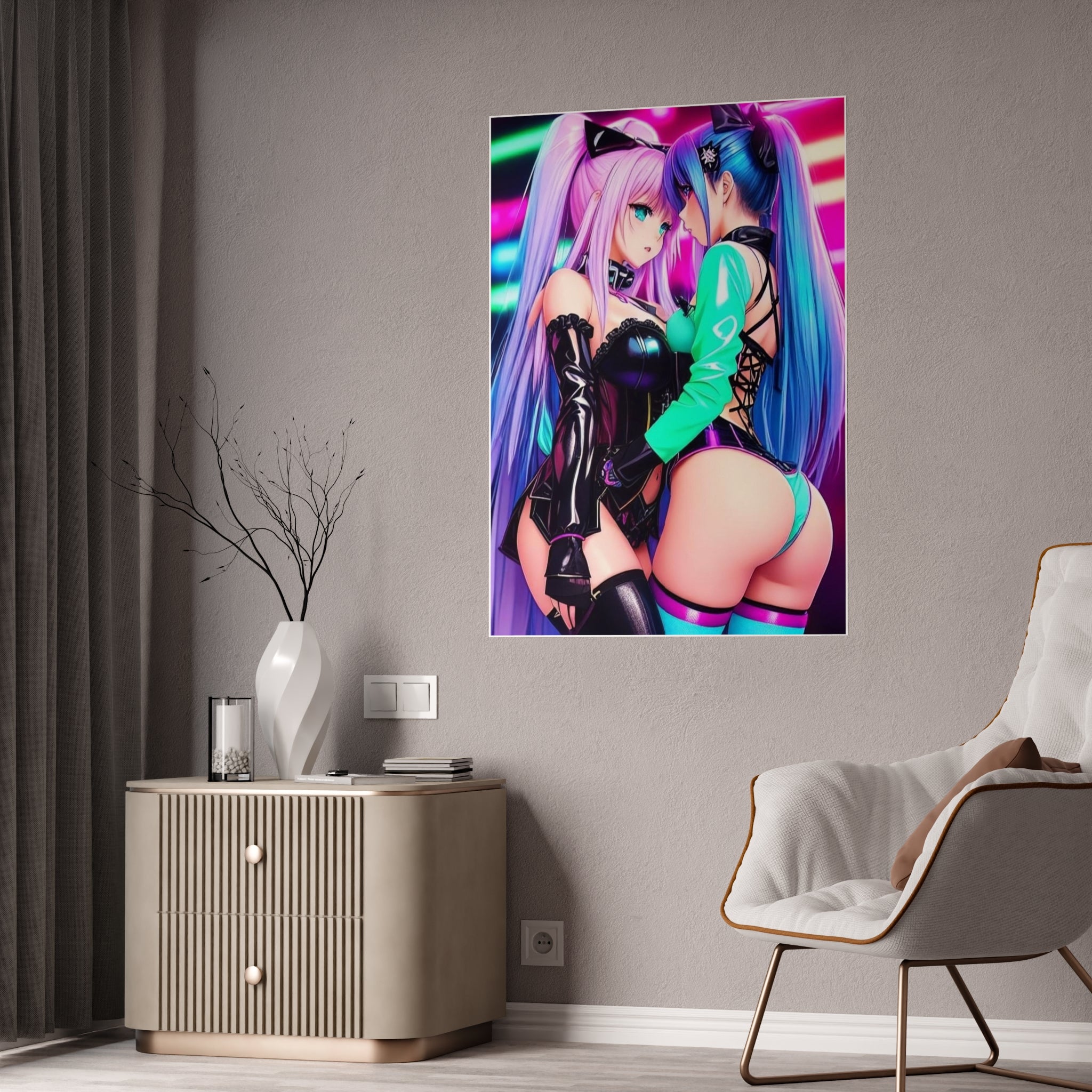 sexy waifus in love Gloss Posters - Cheeky-Prints