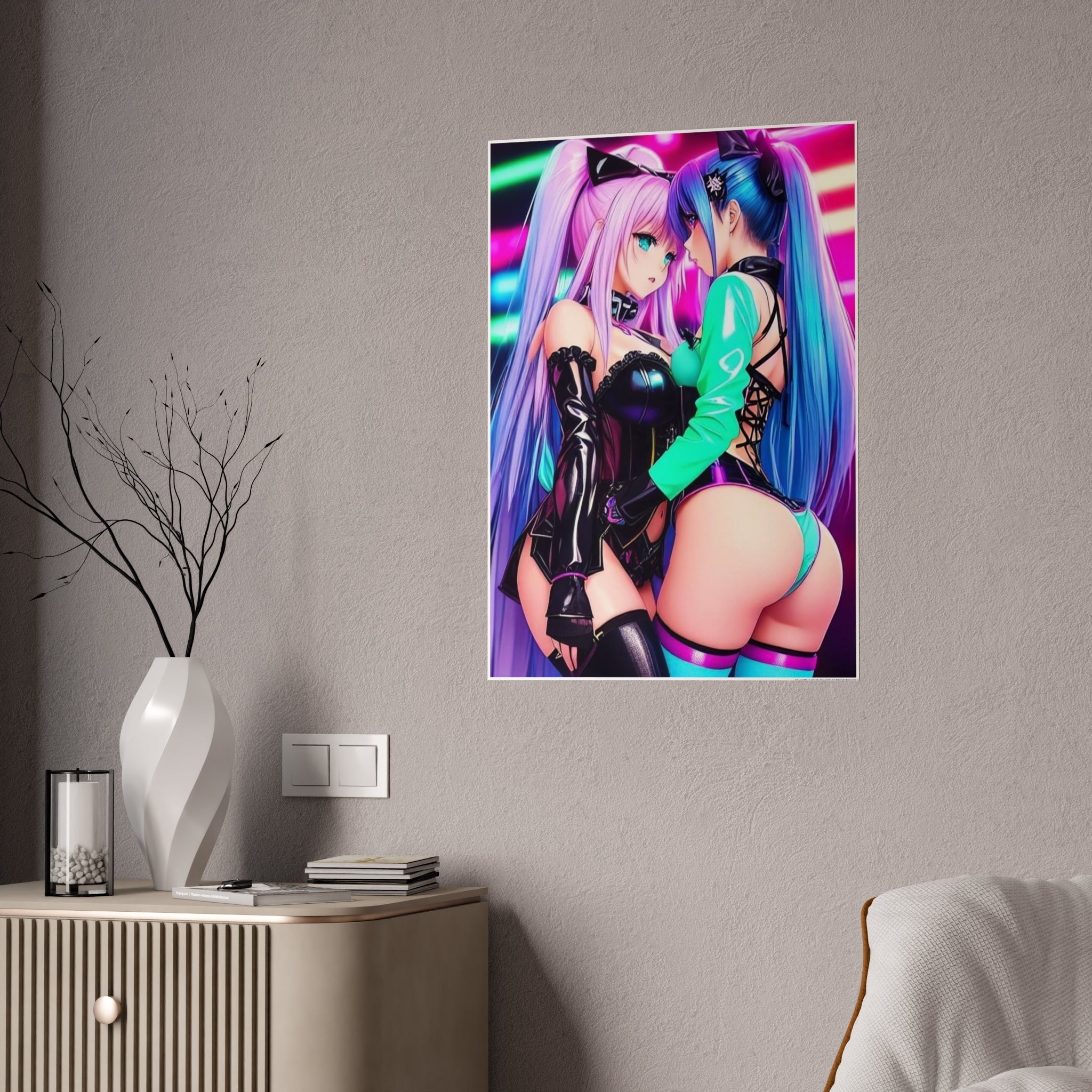 sexy waifus in love Gloss Posters - Cheeky-Prints