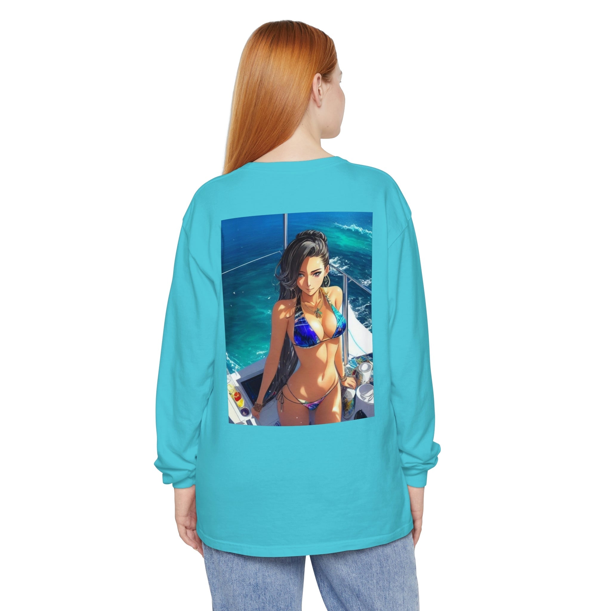 Unisex Garment-dyed Long Sleeve T-Shirt - Cheeky-Prints