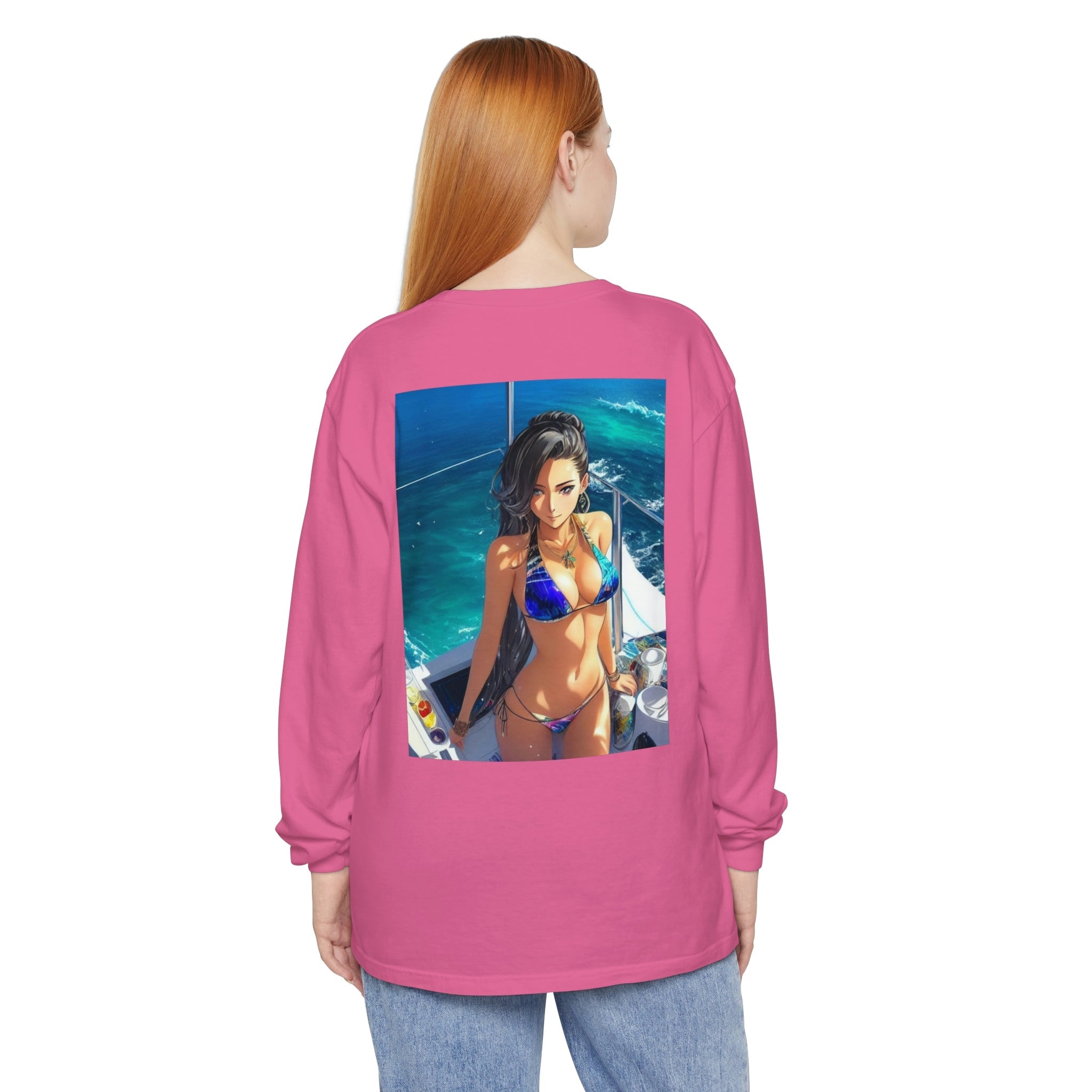 Unisex Garment-dyed Long Sleeve T-Shirt - Cheeky-Prints