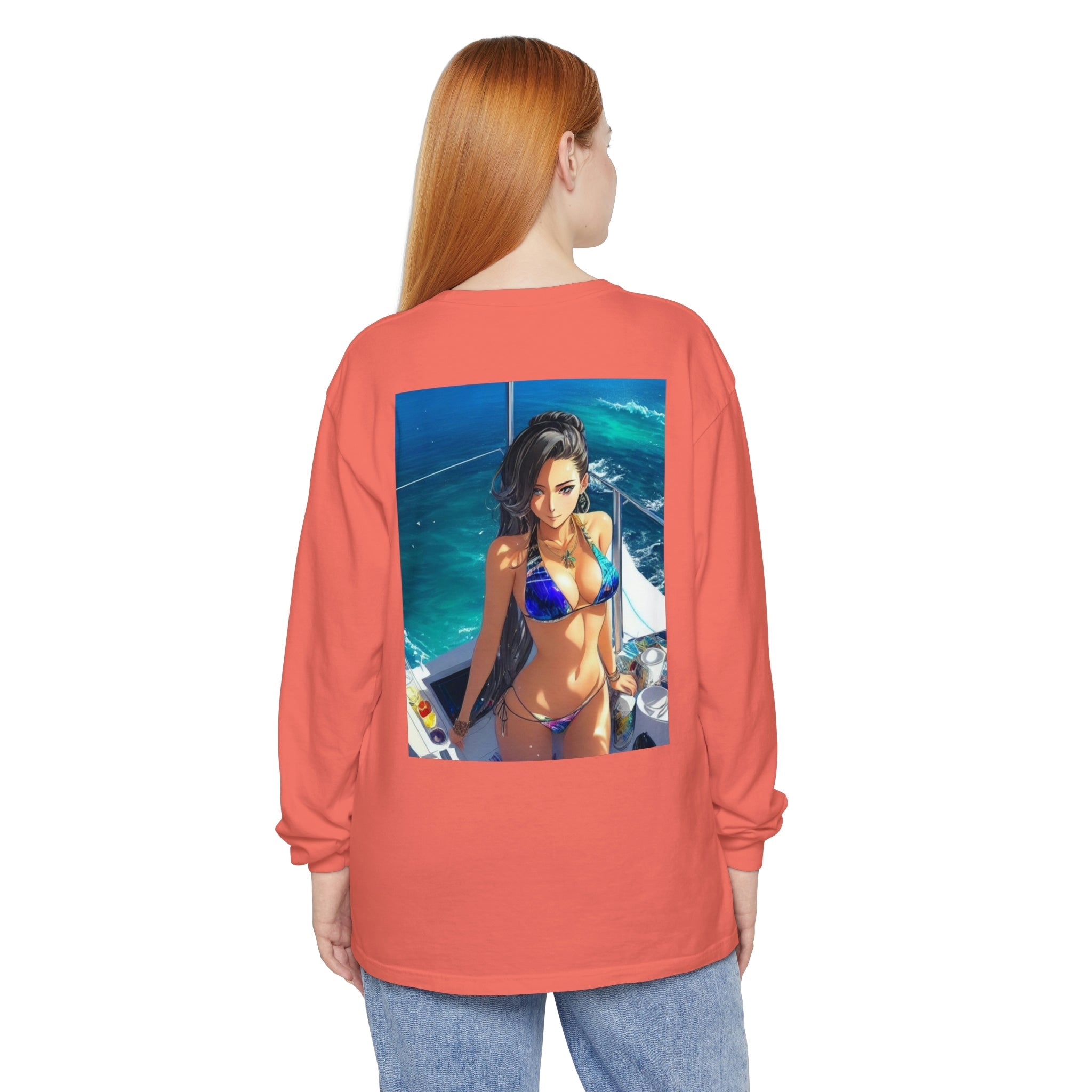 Unisex Garment-dyed Long Sleeve T-Shirt - Cheeky-Prints