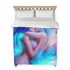 waifus kissing in water Duvet Cover - Cheeky-Prints