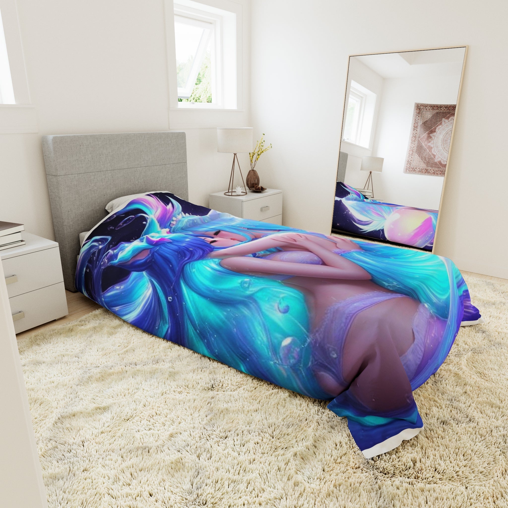 waifus kissing in water Duvet Cover - Cheeky-Prints