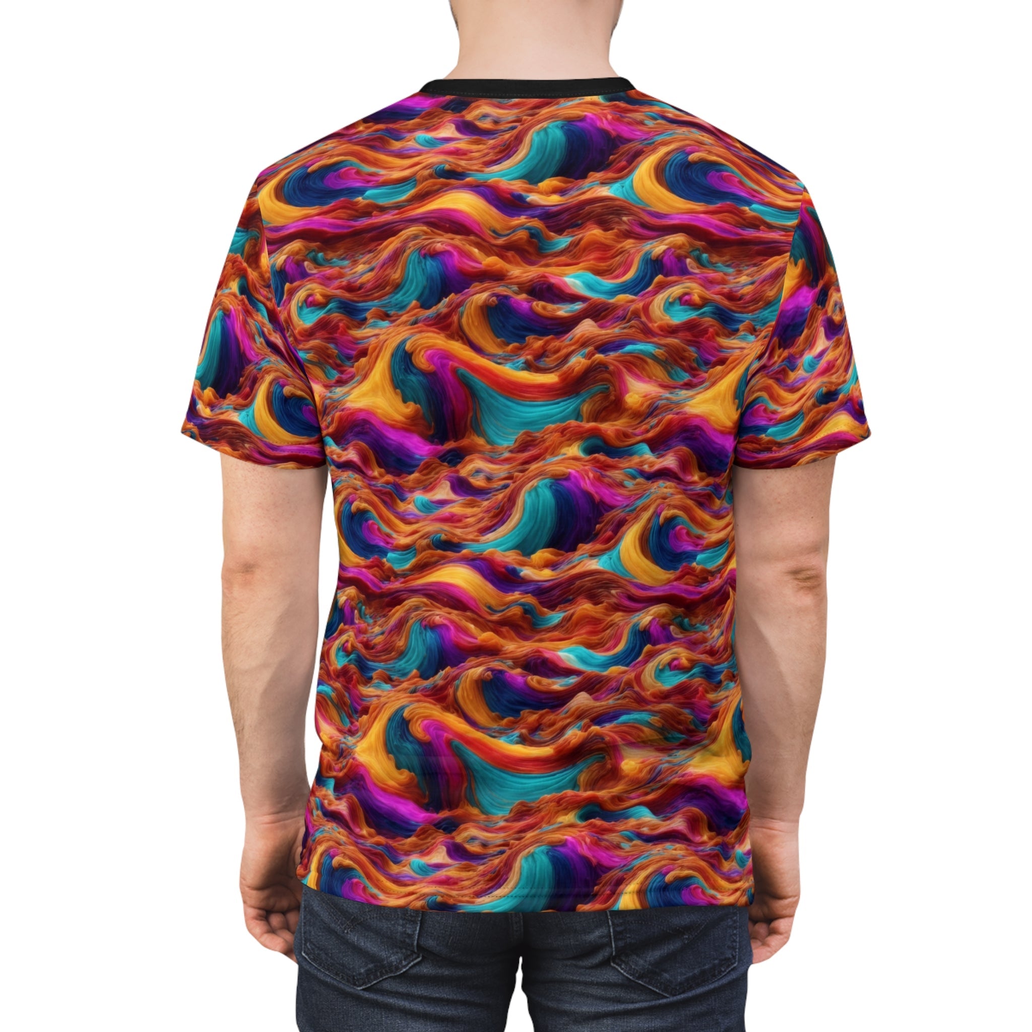 Waves Unisex Cut & Sew Tee (AOP) - Cheeky-Prints